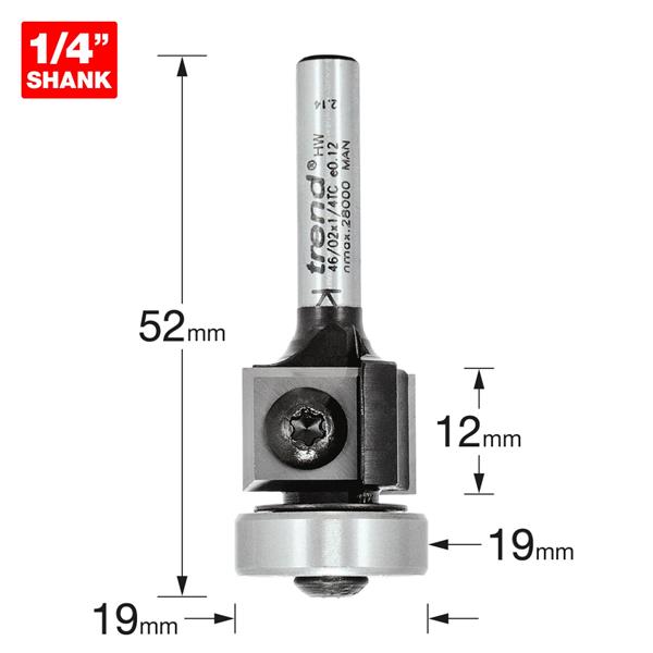 TrendPro Rota-Tip Cutter 19mm diameter 46/02X1/4TC