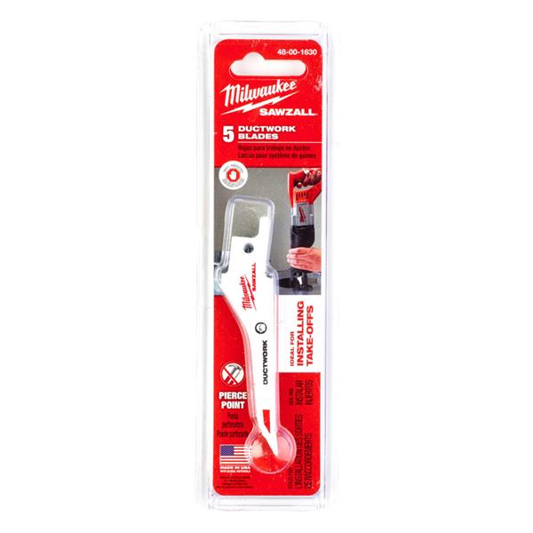 Milwaukee48001630 85mm x 30tpi Ductwork Sawzall Blades - 5pc