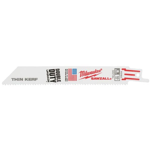 Milwaukee48005092 150mm x 10tpi Wood / Metal / Plastic Universal Sawzall Blades - 5pc