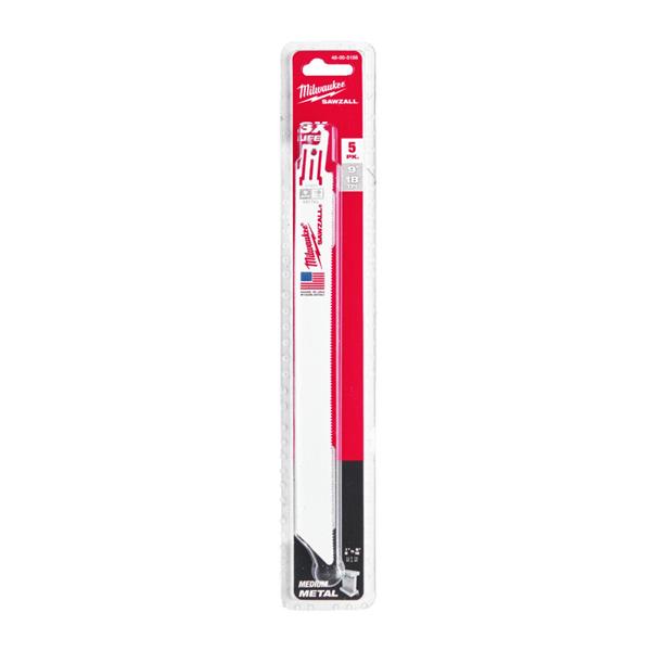 Milwaukee48005188 230mm x 18tpi Metal Thin Kerf Sawzall Blades - 5pc
