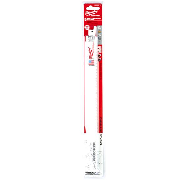 Milwaukee48005711 300mm x 8tpi Metal Wrecker Sawzall Blades - 5pc