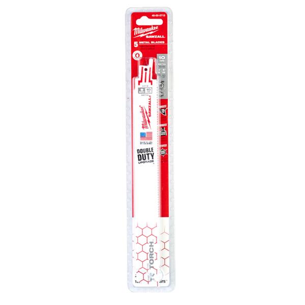 Milwaukee48005713 230mm x 10tpi Torch Sawzall Blades - 5pc