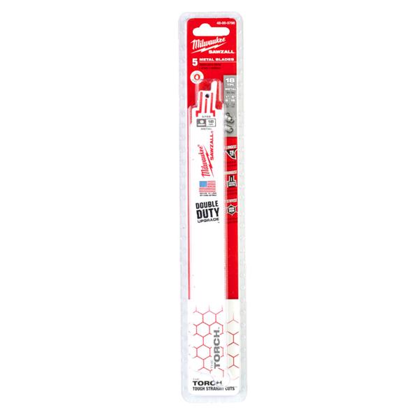 Milwaukee48005788 230mm x 18tpi Torch Sawzall Blades - 5pc