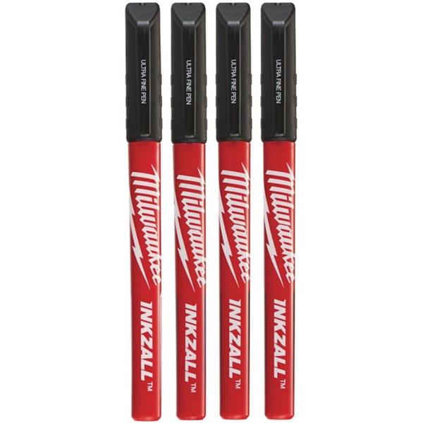 Milwaukee INKZALL Ultra Fine Point Black Pen Set (4 Pack) 48223164