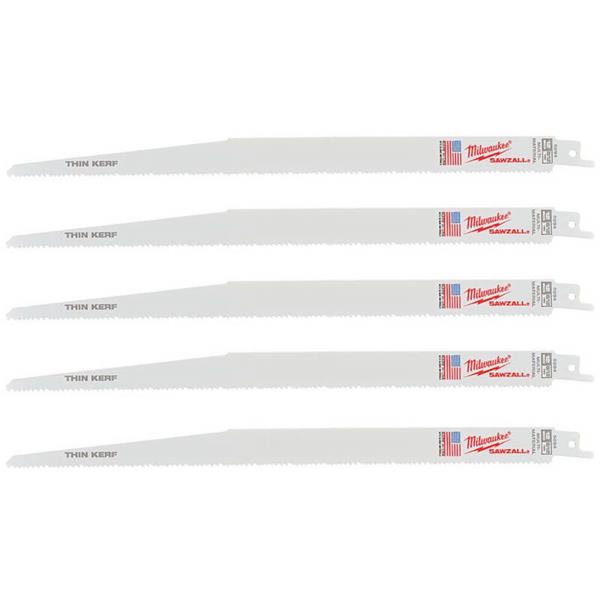 Milwaukee48475094 300mm x 10/14TPI Multi Material Wood / Metal / Plastic Recip Blades (5 Pack)
