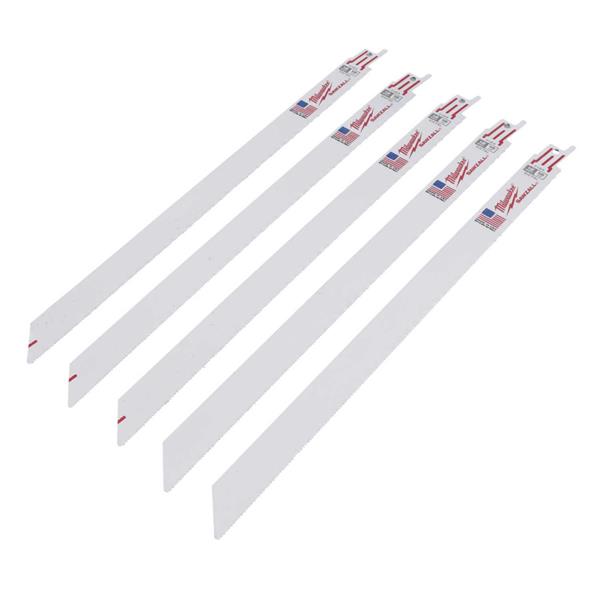 Milwaukee48475189 300mm x 18 TPI Sawzall Thin Kerf Sabre Blades (5 Pack)