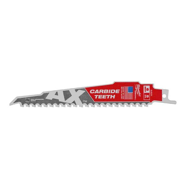 Milwaukee48475226 230mm x 5 TPI Carbide Teeth Demolition Recip Blade for Wood with Nails (1 Piece)