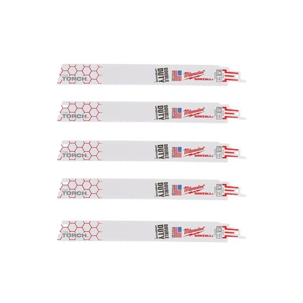 Milwaukee48475787 TORCH Heavy Duty Metal Reciprocating Blades 230mm X 14TPI (5 Pack)