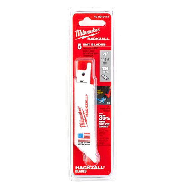 Milwaukee49005418 100mm x 18tpi Hackzall Blades - 5pc