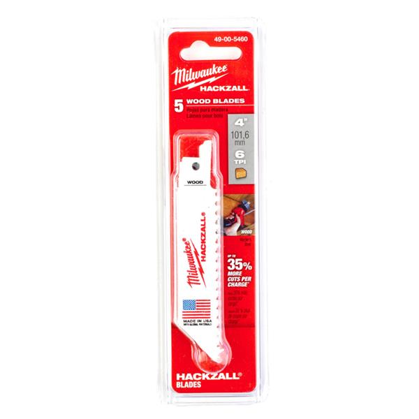 Milwaukee49005460 100mm x 6tpi Hackzall Blades - 5pc