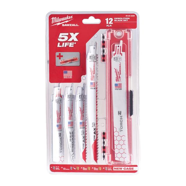 Milwaukee49222229 12 Piece Demolition Sawzall Blade Set