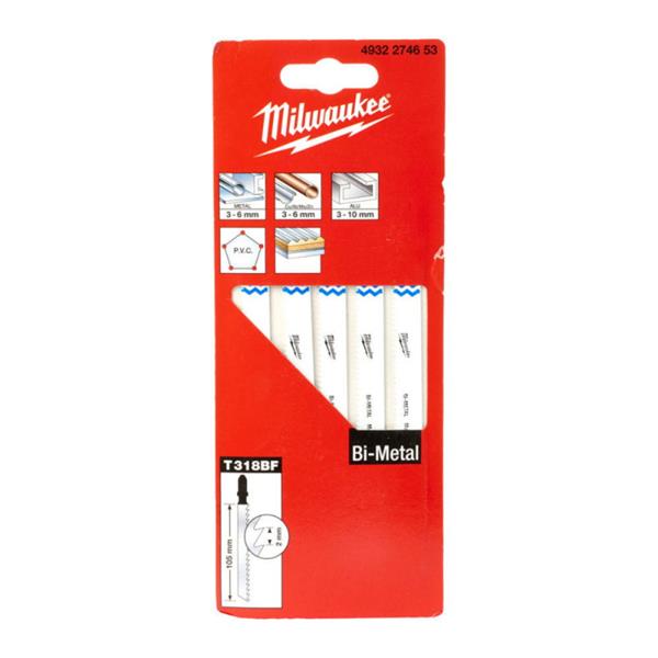 MilwaukeeBi-Metal Universal Jigsaw Blade T318BF (5 Pack)