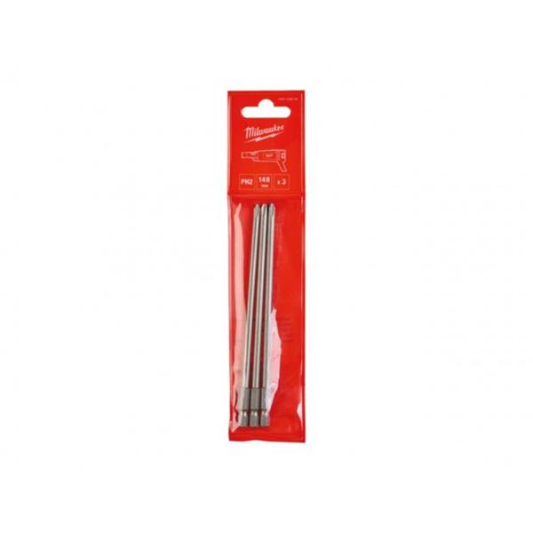 Milwaukee4932459393 148mm PH2 Screwdriver Bit 3pk