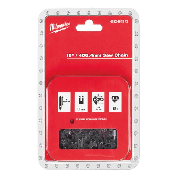 Milwaukee 4932464873 3/8x406x1.1 Replacement Saw Chain to fit the M18FCHS - 1pc
