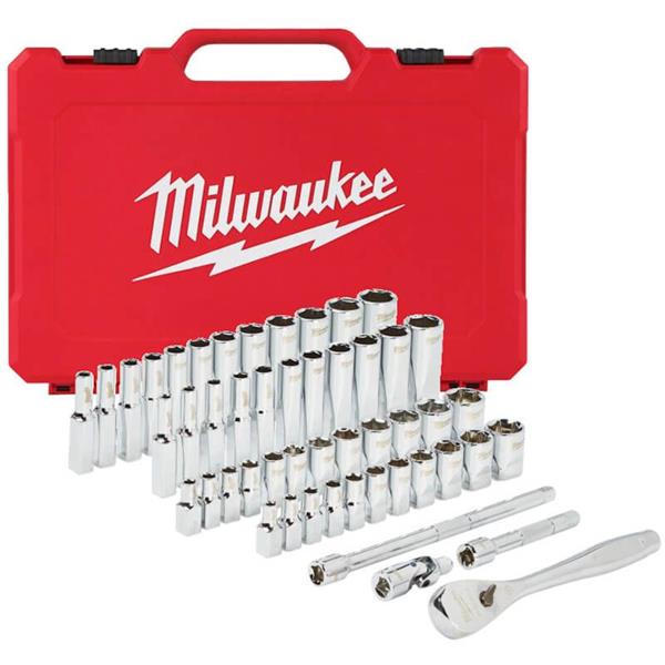 Milwaukee1/4'' 50pc Drive Ratchet & Socket Set - Metric & Imperial
