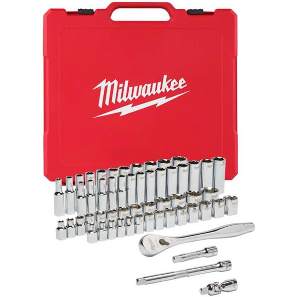 Milwaukee3/8'' Drive 56pc Ratchet & Socket Set - Metric & Imperial