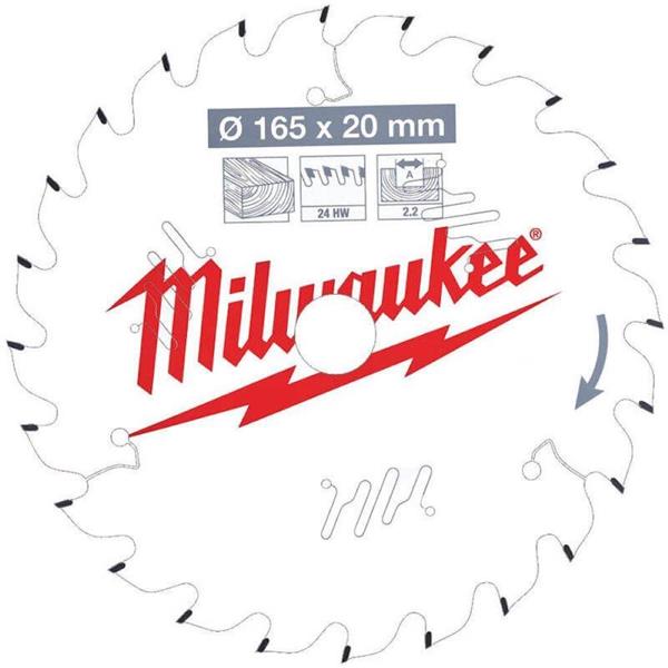 Milwaukee 4932471294 ATB Wood Circular Saw Blade 165mm x 20mm 24T