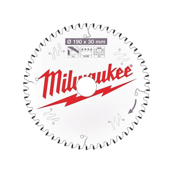 Milwaukee 4932471303 190mm x 30mm 54T Aluminium Saw Blade