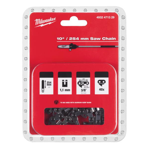 Milwaukee 4932471329 3/8x254x1.1 Replacement Saw Chain to fit the M18FOPH-CSA - 1pc