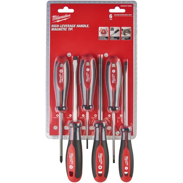 Milwaukee 4932471806 6 Piece Tri-Lobe Screwdriver Set (Pozi/Slotted)