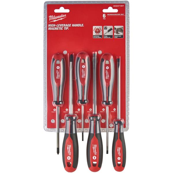 Milwaukee 4932471807 6 Piece Tri-Lobe Screwdriver Set (Philips/Slotted)