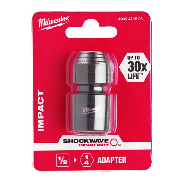 Milwaukee 4932471828 Adapter Impact SHOCKWAVE 1/2" - 1/4" Hex