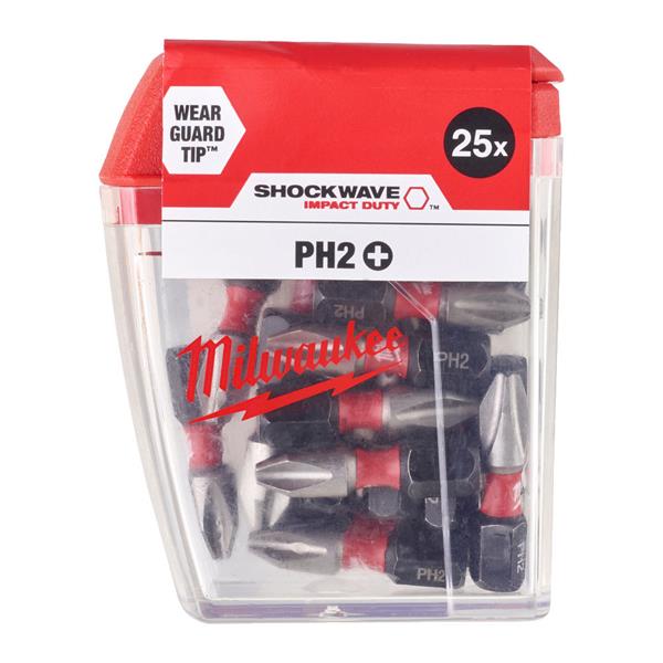 Milwaukee SHOCKWAVE 25mm Screwdriver Bits -25pc