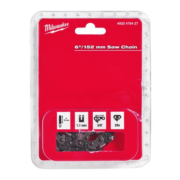 Milwaukee 4932478427 3/8x152x1.1 Replacement Chain for M12FHS Pruning Saw - 1pc
