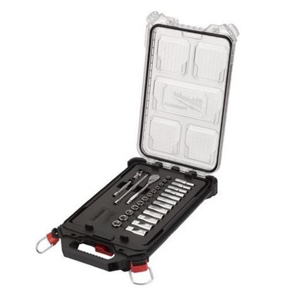Milwaukee1/4'' Metric 28pc Ratchet & Socket PACKOUT Set