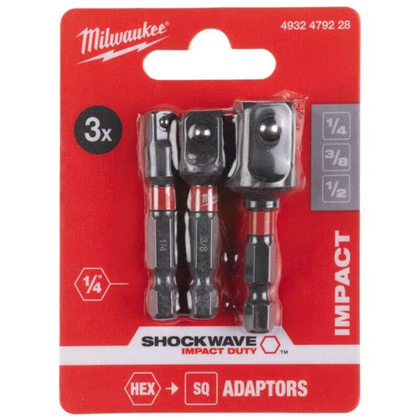 Milwaukee4932479228 3 Piece ShockWave Impact Duty Adaptor Set