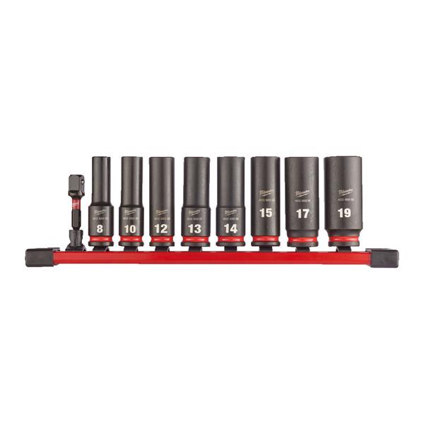 Milwaukee 4932480455 3/8" Shockwave Deep Impact Duty Socket Rail Set (9piece)