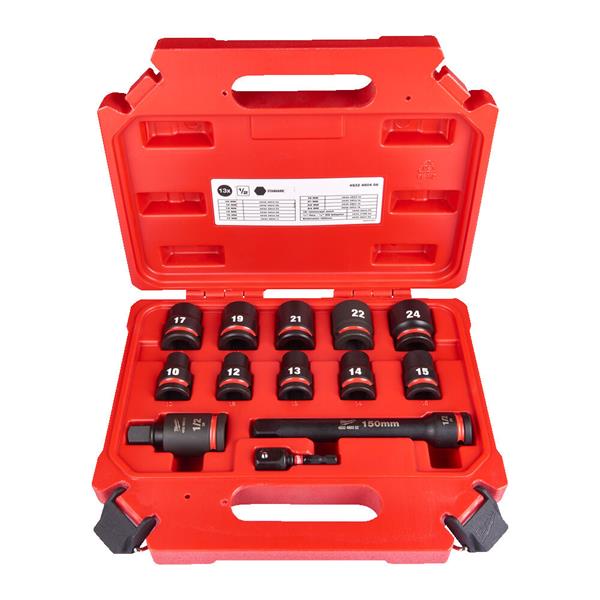 Milwaukee 4932480456 Shockwave 13 Piece 1/2" Impact Socket Set