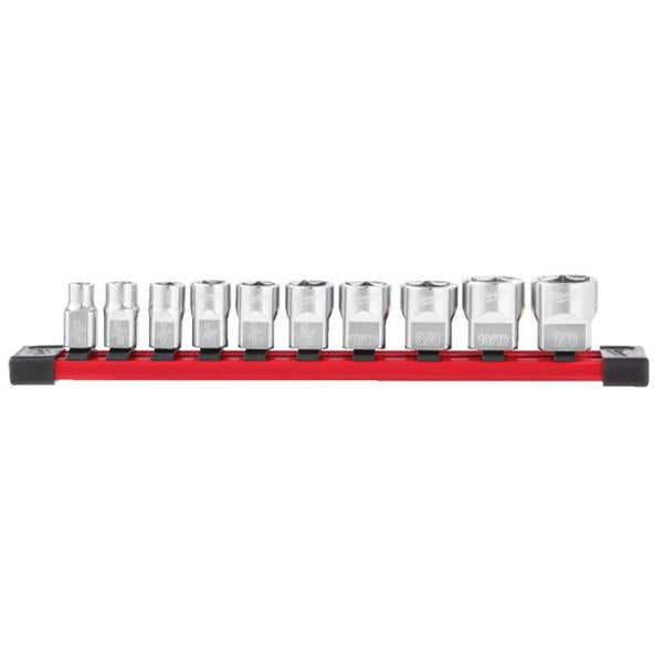 Milwaukee 4932492508 10pc 3/8" Drive SAE Chrome Socket Set
