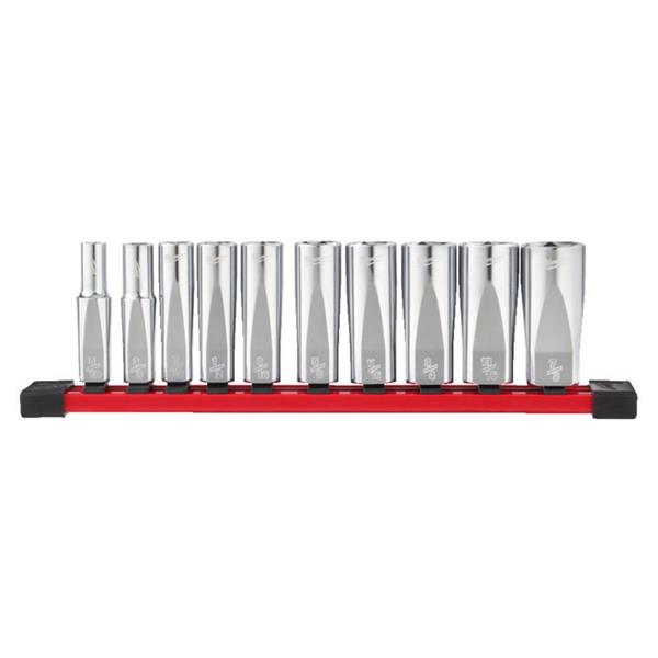 Milwaukee 4932492510 10pc 3/8" Drive SAE Deep Socket Set