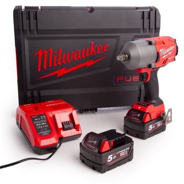 Milwaukee M18FHIWF12-502X M18 FUEL 1/2" Dr Impact Wrench (2x5Ah)