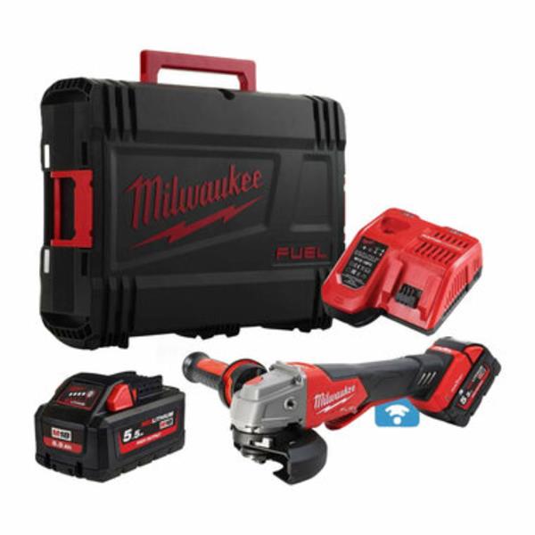 Milwaukee M18ONEFSAG115XPDB-552X M18 FUEL ONE-KEY 115mm Angle Grinder (2x5.5Ah)