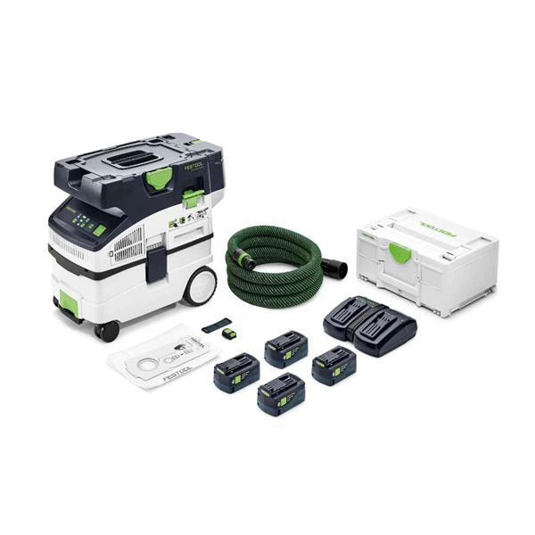 Festool577674 CLEANTEC CTMC MIDI I-Plus Cordless Mobile Dust Extractor (4x5.0Ah)