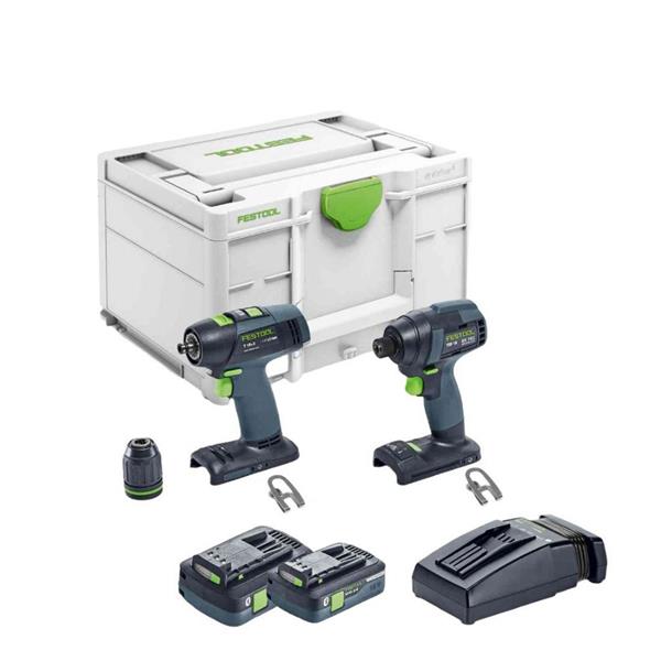 Festool577245 TID 18 HPC 4,0 I-Set T18 Screwdriver & Drill Twin Set (2x4Ah)