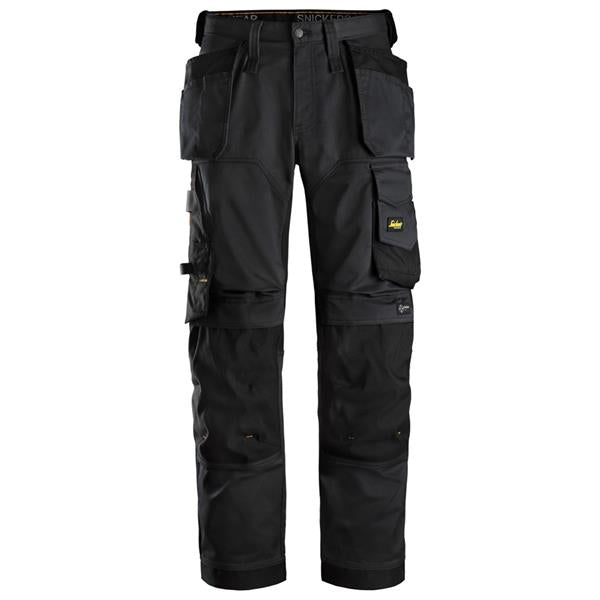 Snickers 6251, AllroundWork, Stretch Loose fit Work Trousers Holster Pockets - Black