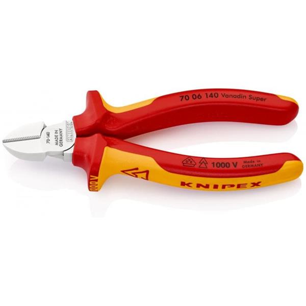 Knipex70 06 140 SB Insulated Multi-component Grip Diagonal Cutter
