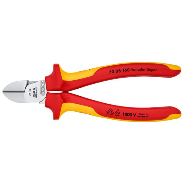 Knipex70 06 160 SB Insulated Multi-component Grip Diagonal Cutter