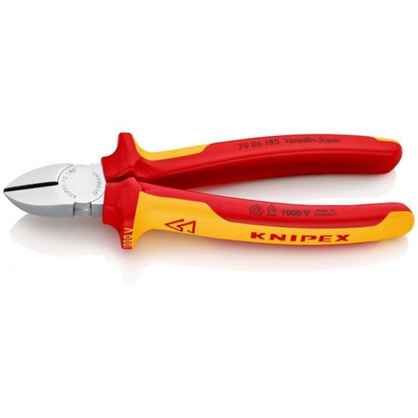 Knipex70 06 180 SB Insulated Multi-component Grip Diagonal Cutter