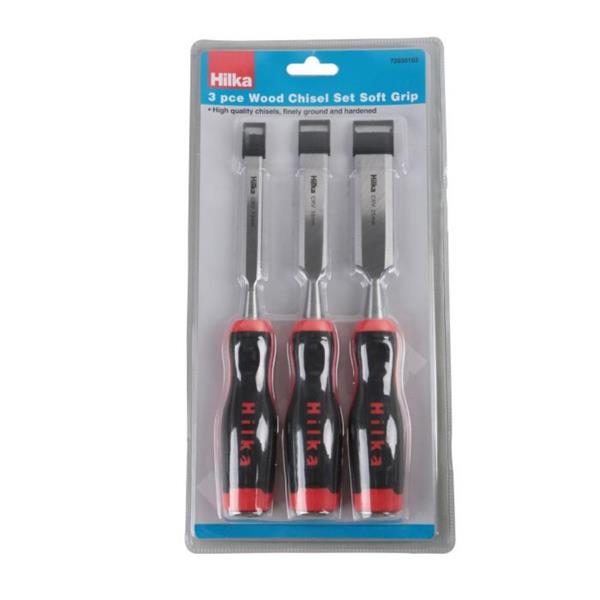 Hilka3 Piece Wood Chisel Set With Soft Grips 72030103