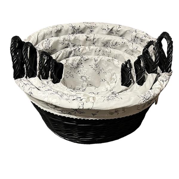 MiscDe Vielle Willow Laundry Hamper With Printed Lining 4pc 769587