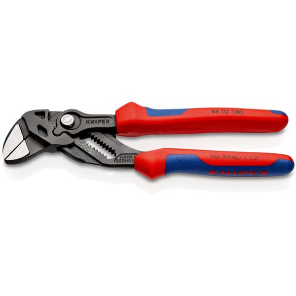 Knipex86 02 180 SB Pliers & Wrench In A Single Tool With Multi-Component Grips 180mm