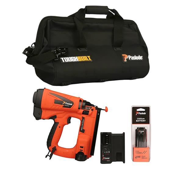 PaslodeIM65 F16 Gas Straight Finish Nailer 16 Gauge (1X2Ah) (Toughbuilt bag)