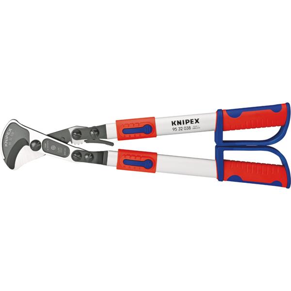 Knipex95 32 038 Cable Shears (Ratchet Action) Telescopic Handles Multi-Component Grips 570mm
