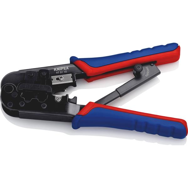 Knipex97 51 10 SB Crimping Pliers For Western Plugs With Multi-Component Grips 190mm