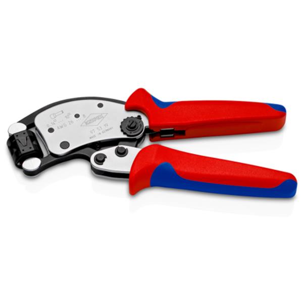 Knipex97 53 19 Twistor T Self-Adjusting Crimping Pliers for wire ferrules With rotatable die head