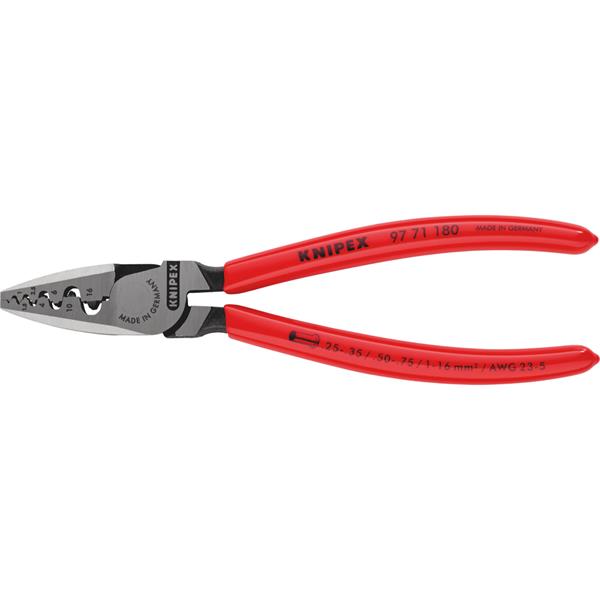 Knipex97 71 180 SB Crimping Pliers For Wire Ferrules Plastic Coated 180mm